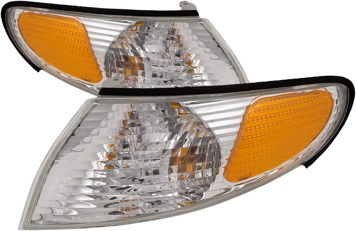 HEADLIGHTSDEPOT Chrome Housing Park Signal Lights Compatible With Toyota Solara 1999-2001 Includes Left Driver and Right Passenger Side Park Lights