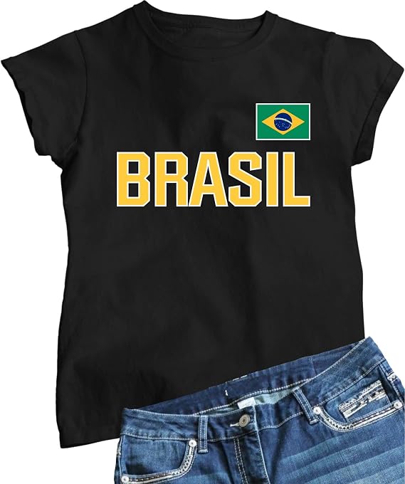 Go All Out Womens Team Brasil Brazil Flag Pride T-Shirt