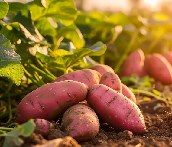 Red Sweet Potato Slips for Growing - Easy to Grow, Red Yams (3 Slips)