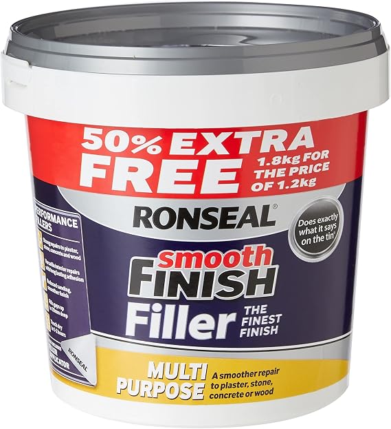 Ronseal Smooth Finish Filler Multi-Purpose Ready Mixed 1.8kg, white