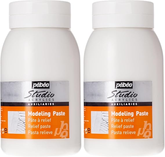 Pebeo 524160 Studio Modelling Paste 1 L, APP1,white (Pack of 2)