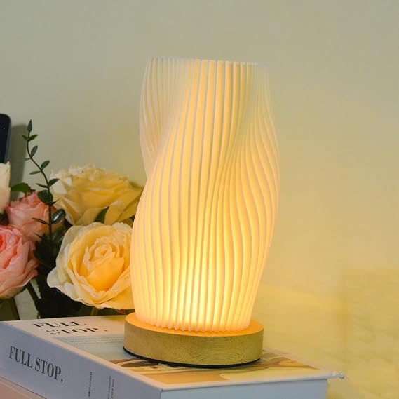 Small Table Lamp for Bedroom-Bedside Lamps for Night Stands,Dimmable Nightstand Light Lamp,Unique Lamps for Kids Room,Living Room,College Dorm,Home,Office(Beige One-Dimensional)