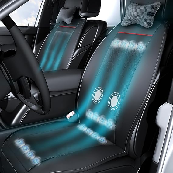 3 in 1 Cooling Car Seat Covers,Cooling Seat Covers for Car,Fast Cool,Suitable for CAR, SUV and Other Models &Massage (Black1)