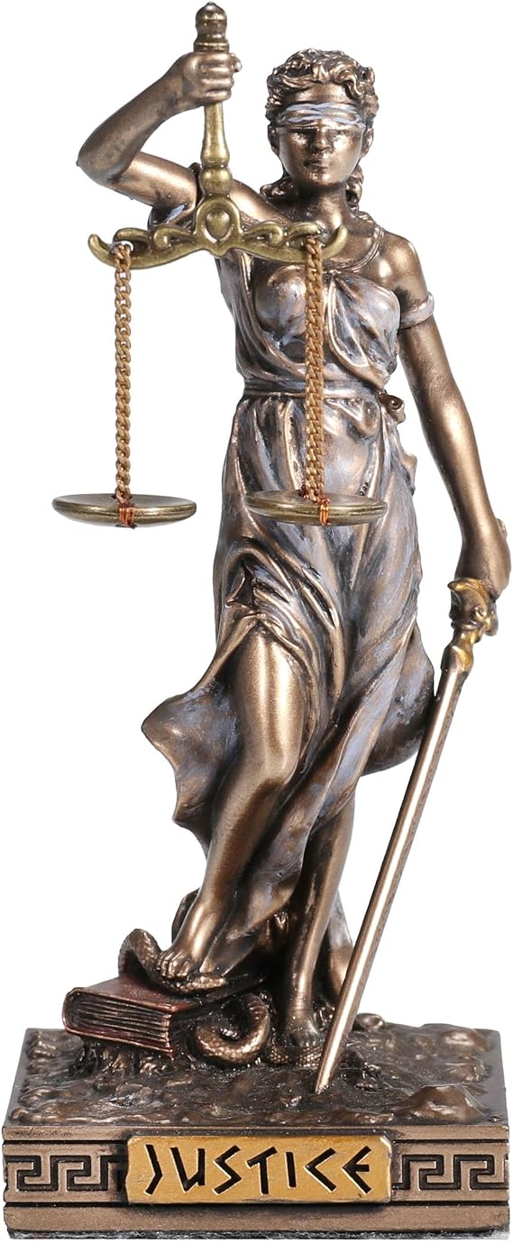 Veronese Design 4 Inch Lady Justice Greek Goddess Resin Hand Painted Miniature Figurine