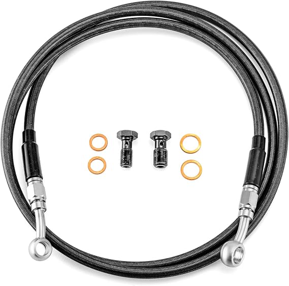 Mofun 68" ABS Upper Front Brake Line Fit for Harley Touring 2014-2024