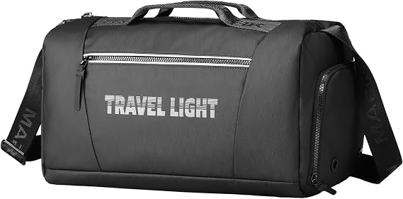 Muzee Compact 17.6L 2-in-1 Daily Commute & Light Gym Bag for Men, Lightweight Waterproof Convertible Carry Duffle Bag with Wet Pocket & Shoe Compartment