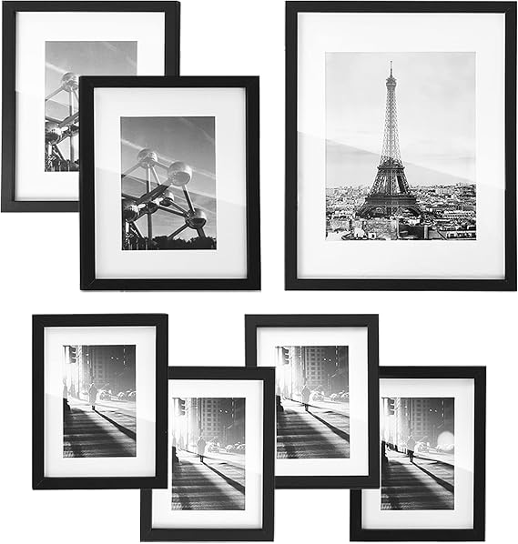 SONGMICS Gallery Wall Frame Set of 7, Hanging or Tabletop Display