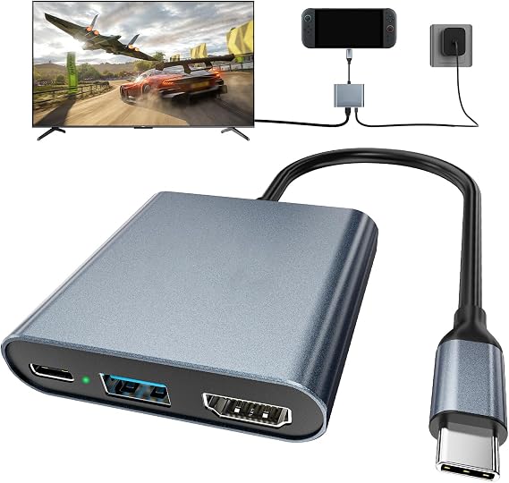 Switch 2 Dock,Portable USB C Docking Station with 4K@60Hz~120Hz HDR/PD Max 100W/1000M Ethernet/2 USB 3.0 Port,Aluminum Alloy Travel TV Dock for Switch/Steam Deck/ROG Xbox Ally X/Legion Go 1/2/S