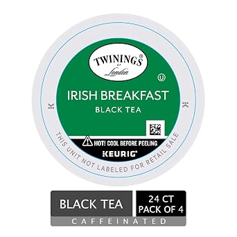 Twinings of London Irish Breakfast Tea K-Cups for Keurig, 24 Count (Pack of 4)