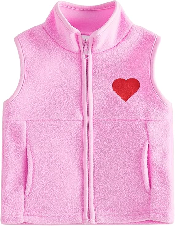 Yoawdats Toddler Boys Polar Fleece Vest Tractor Embroided Sleeveless Zip Up Warm Jacket Coat Fall Winter Waistcoat Outwear