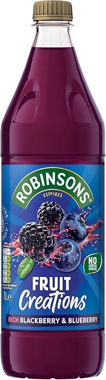 Robinsons Real Fruit Squash Creations, Low Calorie, Juicy BlackBerry & Blueberry, 1Litre