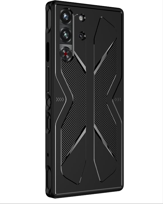 GIOPUEY Case Compatible with Nubia Red Magic 10 Pro TPU Material Soft Ultra Thin Case Cover Slim Fit Heat Dissipation Mobile Phone Case [Abrasion-Resistant] [Non-Slip] - Black