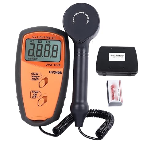 UV Light Meter UV Radiation Light Meter UVA Tester 340B Measures UVA and UVB Rays 290‑390nm