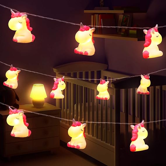 AceList 20 LED Unicorn String Lights for Holiday Lights Wall Window Tree Decorative Lights Party Yard& Garden Kids Bedroom Children's Room Living-Room Dorm Decor