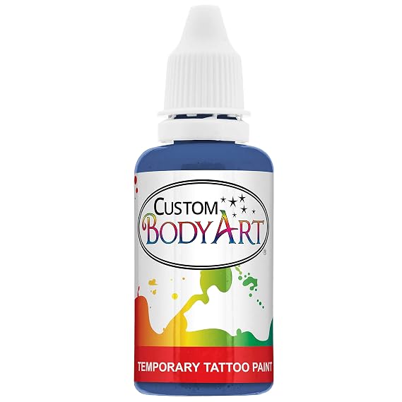 Custom Body Art Blue Airbrush Body Paint 1oz - Alcohol-Based