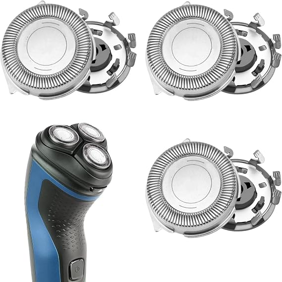 3-Pack Replacement Shaver Heads for Philips Series 1000/2000/3000 | Blades Stainless Steel Self-Sharpening Blades Compatible with Phillips Series AT8xx/AT7xx/PT7xx