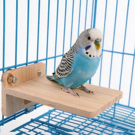 Litewoo Bird Perch Corner Platform Stand Shelf for Birds Budgie Parakeet Cockatiel Conure Cockatoo(Springboard)