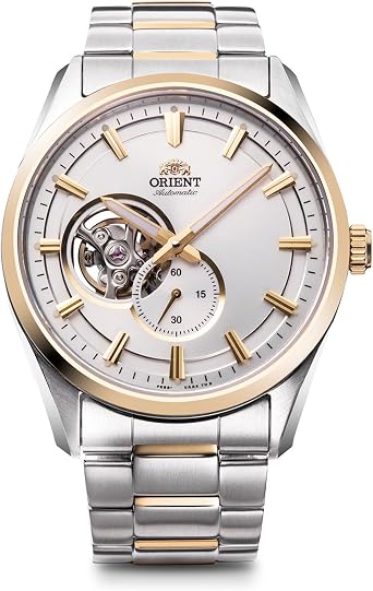 Orient RN-AR0006S Mens Automatic Watch, Contemporary Semi-Skeleton Mechanical Automatic, Open Heart, White, Watch Orient, Mechanical