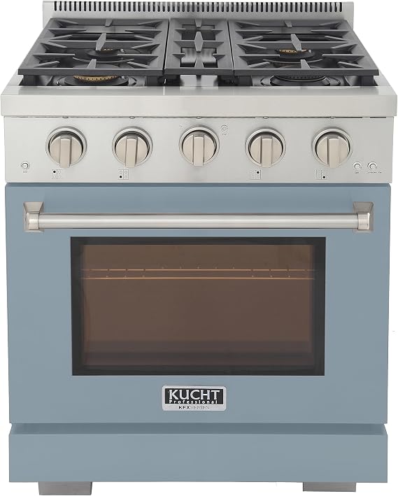 KUCHT Professional 30 in. 4.2 cu. ft. Natural Gas Range and Convection Oven in Light Blue with True Simmer Burners