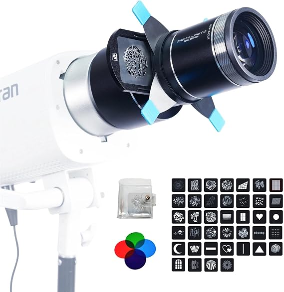 Optical Snoot for Bowens Mount Light Optical Projection Snoot Kit for Spotlight/COB Light Compatible with Aputure Amaran 60D/XS/100X/D 200D/X Storm