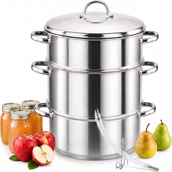 Cook N Home Stainless Steel Steam Juice Extractor, 11-Qt Steam Juicer Pot