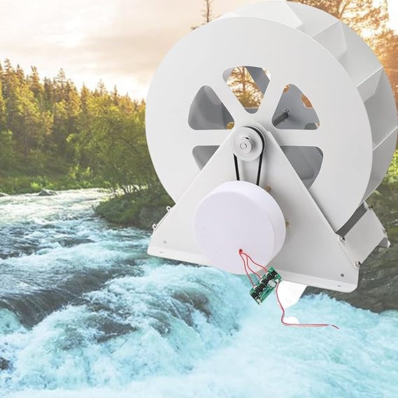MOXOW Power Equipment Hydro Water Turbine Generator, Mini Hydroelectric Turbine Generator, Low-Speed Hydro Water Wheel Generator,50W