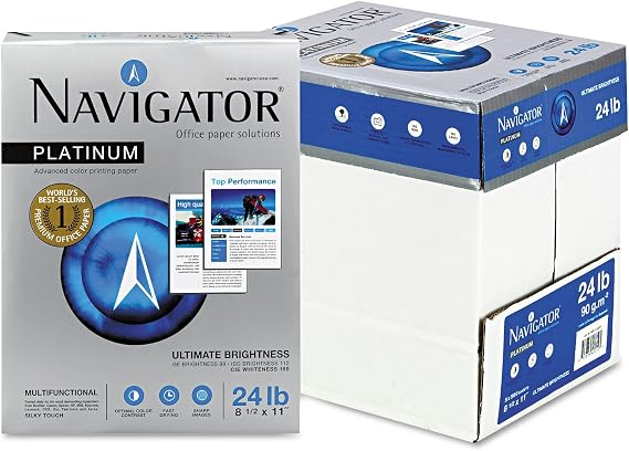 Navigator NPL11245R Platinum Paper 99 Brightness 24lb 8-1/2 x 11 White 2500/Carton