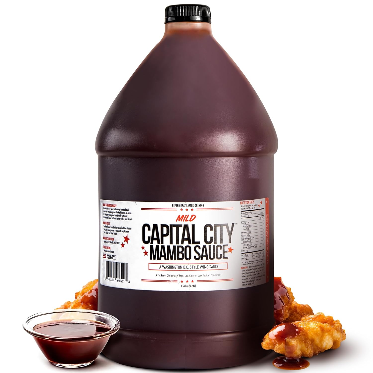 Capital City Mambo Sauce Mild, Washington DC Wing Sauces, Perfect Condiment for Wings Chicken Pork Beef Seafood Burgers Rice or Noodles, 128oz 1 Gallon