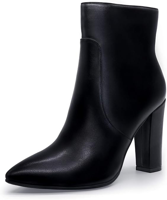 IDIFU Women's Fashion Ankle Boots Pointed Toe High Heels Booties