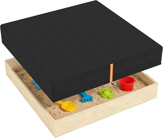 AIYAPLAY Sandbox Cover Square Sandpit Cover Waterproof 125 x 125 x 20 cm