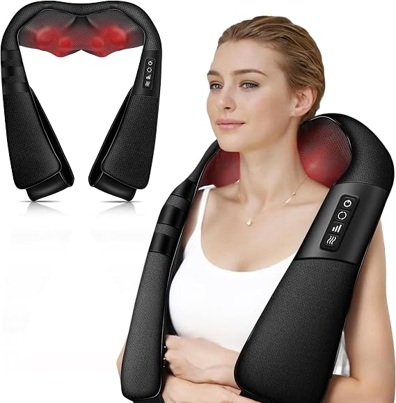 Neck and Shoulder Massager with Heat, Deep Tissue 3D Kneading(Black)