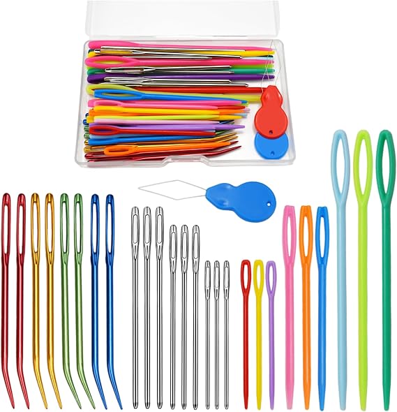 DeliaVo 49 Pcs Assorted Yarn Needles,Tapestry & Darning Needles for Yarn