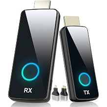 PWAYTEK Wireless HDMI Transmitter and Receiver 4K, 50M/164FT, 2.4G/5G Dual-Band, for PC/Laptop/HDTV/Projector, Plug & Play, No App Needed (Black 4K)