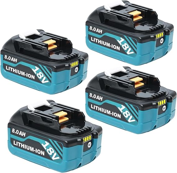 4Pack 18V 8000mAh BL1860B Battery Replace for Makita 18V Battery BL1830B BL1850B BL1840B BL1815B Cordless Tools