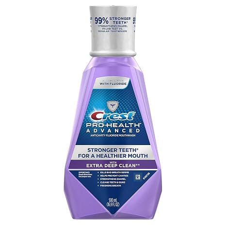 Crest Pro-Health Advanced Mouthwash with Extra Deep Clean, Clean Mint 16.90 oz (Pack of 2)