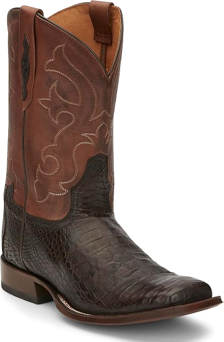 Tony Lama Canyon 11" Caiman Belly Tail Men's Western Boots - Leather Cowboy Footwear, Durable Sole