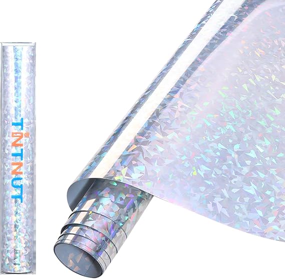 Tintnut Silver Crystal Metallic HTV Vinyl Roll,12"x6ft Iron on Vinyl