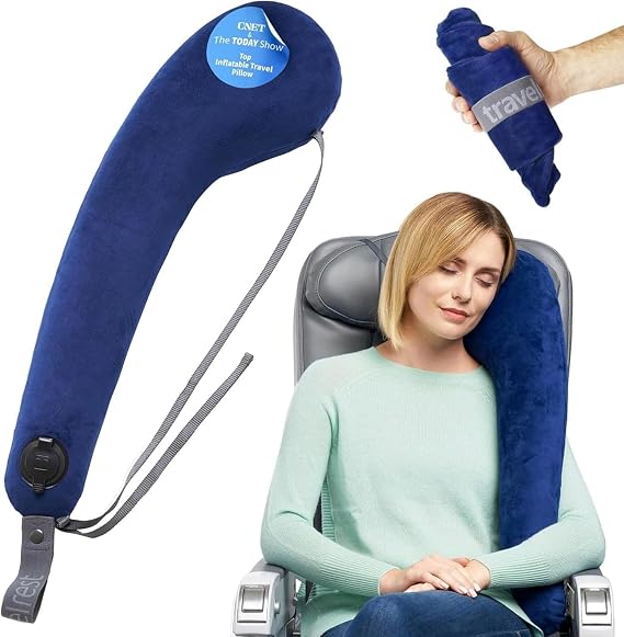 TRAVELREST All-in-One Neck and Body Support Pillow Travel Essential, Blue