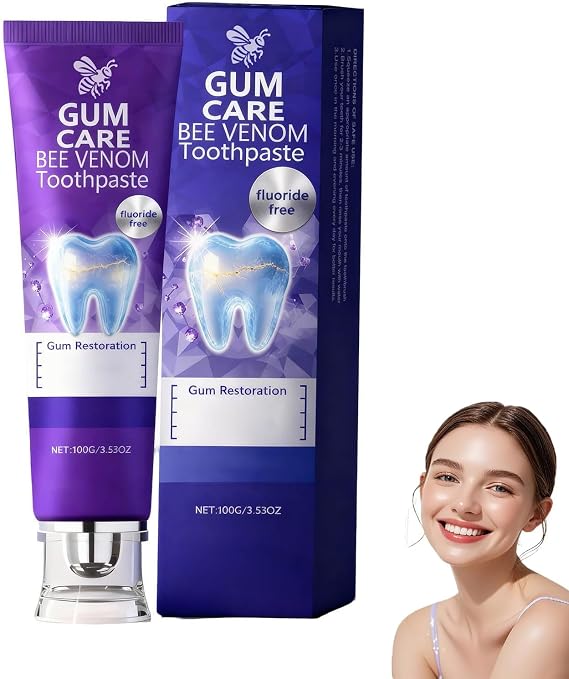Bees Venom Toothpaste for Dental Care, Natural Whitening Toothpaste, Cleans Thoroughly Removes Stains, Suitable for Men and Women, 100g (1)