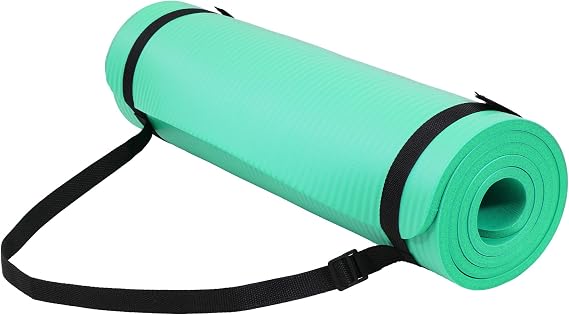 Fitvids 1/2-inch Thick High Density Exercise Yoga Mat with Carrying Strap