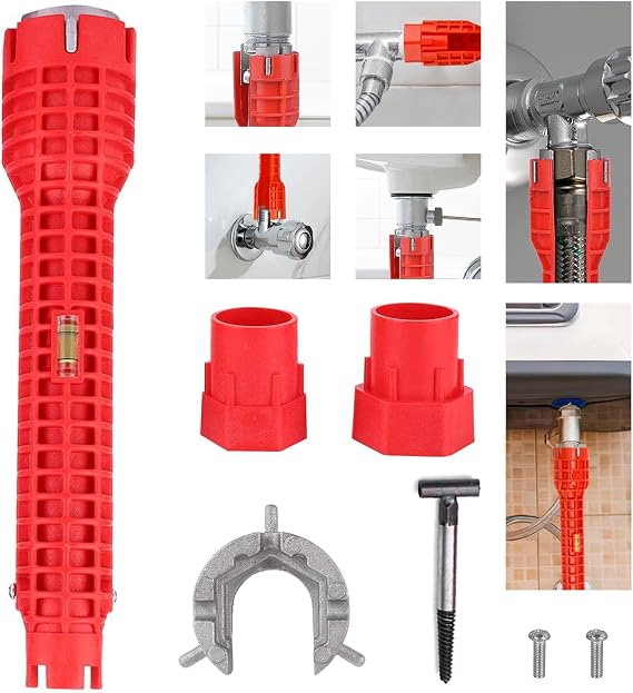 Tap Spanner & Basin Wrench for Tight Spaces, 8-in-1 Tap Wrench Tool