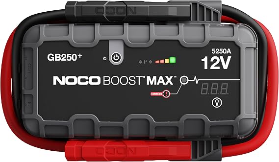 NOCO Boost Max GB250: 5250A UltraSafe Jump Starter 12V Lithium Battery Booster Pack, Portable Jump Box, Power Bank & Jumper Cables - for 16L Gas and Diesel Engines
