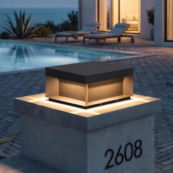 11.8'' Outdoor Post Lights Hard Wired, AC100-240V Outdoor Pillar Light