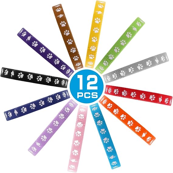 Bewudy 12 Pcs Newborn Puppy Collars Adjustable, Whelping Collars for Newborn Puppies Collars for Litter, Super Soft Nylon Collars Whelping Kits for Puppies ID Bands