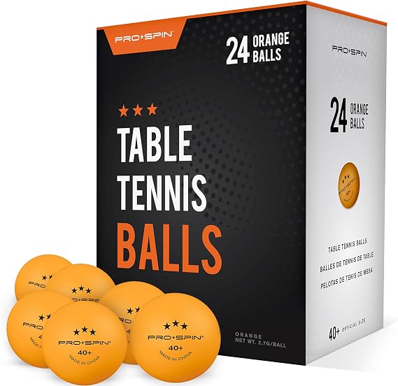 PRO-SPIN Ping Pong Balls - 3-Star Premium Orange Table Tennis Balls | High-Performance 40+ ABS Professional Quality | Ultimate Durability for Indoor & Outdoor Ping Pong Tables