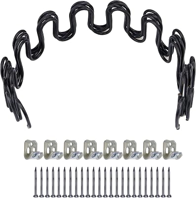 Antrader 1640cm Couch Spring Repair Kit,4-Pack Upholstery Spring Clips for Furniture Couch Repair,Includes Screws and Clips,Black