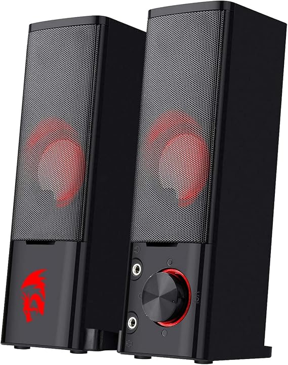 Redragon GS550 PC Gaming Speakers 2.0 Channel Stereo Enhanced Sound, Black