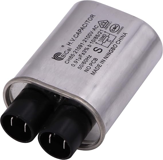 Meter Star Microwave Capacitor Replacement 2100V 0.91uf Compatible with 99% of Household Microwave Oven Brands,Connect Pin 1/4" Standard Terminal