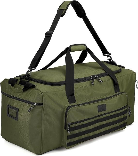 125L Extra Large Travel Duffle Bag for Men Women, Heavy Duty Sports Holdall Gym Bag with Shoulder Strap, Tactical Equipment Duffel Bags for Military, Weekend, Overnight, Camping, Green