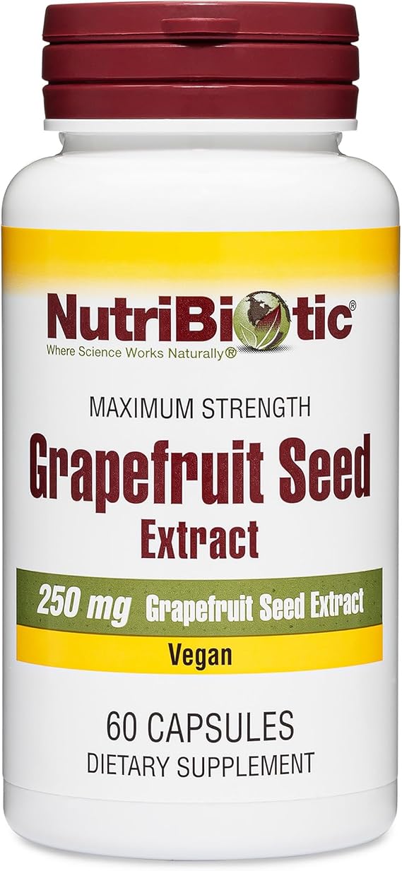 NutriBiotic Grapefruit Seed Extract Capsules 250 mg, 60 Count - Maximum Strength with Bioflavonoids